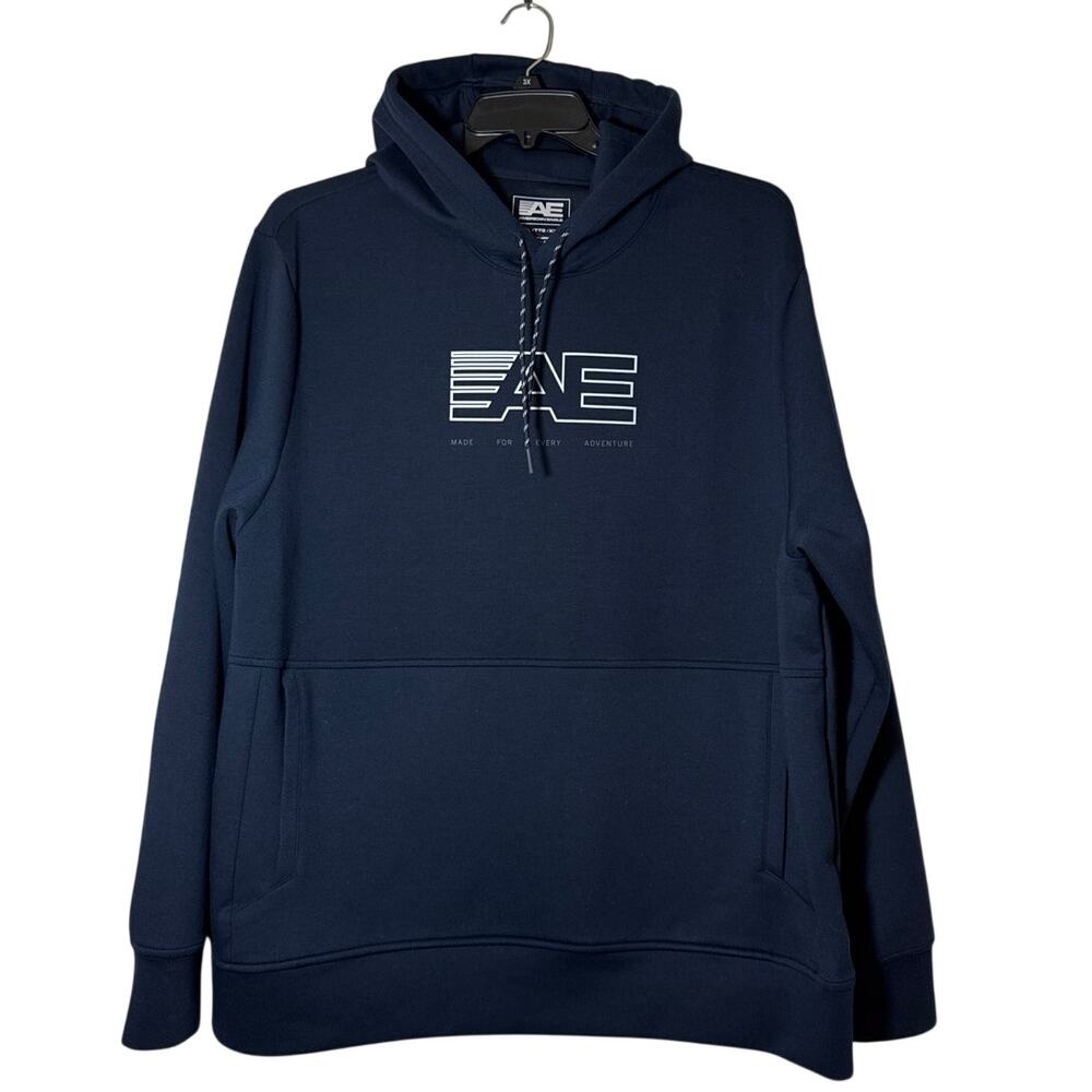 AE American Eagle XXL Thick Hoodie, Sweatshirt Hurricane Blue Kangaroo Pockets